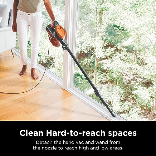 Shark HV301 Rocket Ultra-Light Corded Bagless Vacuum for Carpet and Hard Floor Cleaning with Swivel Steering, Gray/Orange